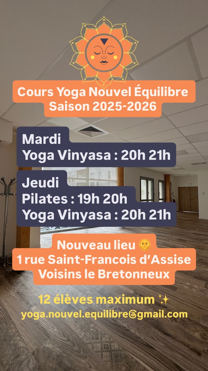 Yoga Nouvel Équilibre (Mylène Soille) – studio pilates à Montigny-le-Bretonneux